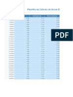 Planilha Calculo Horas Extras Conta Azul R