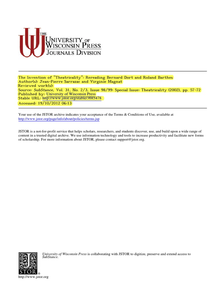 5 The Invention of Theatricality PDF Theatre Entertainment (General)