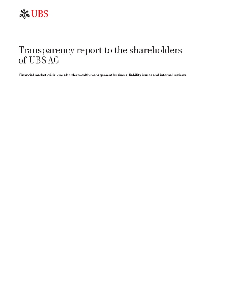 UBS Report PDF Ubs Board Of Directors