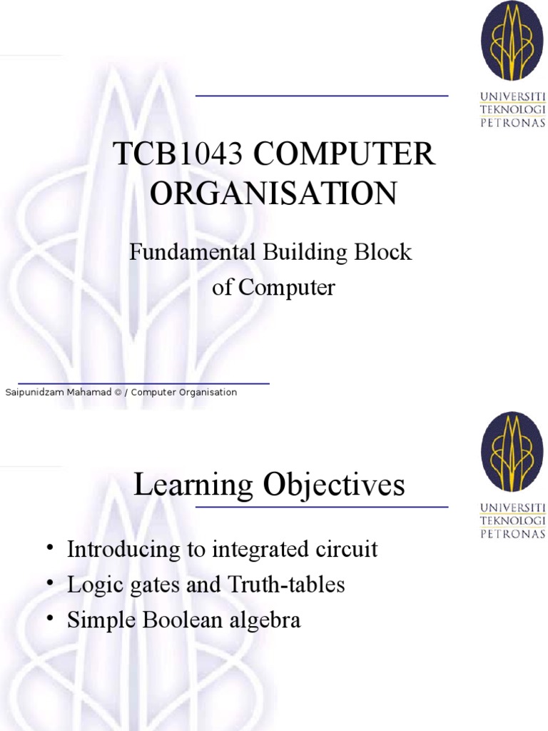 TCB1043 - LectW08 - Fundamental Building Block of Computer 1 | PDF ...