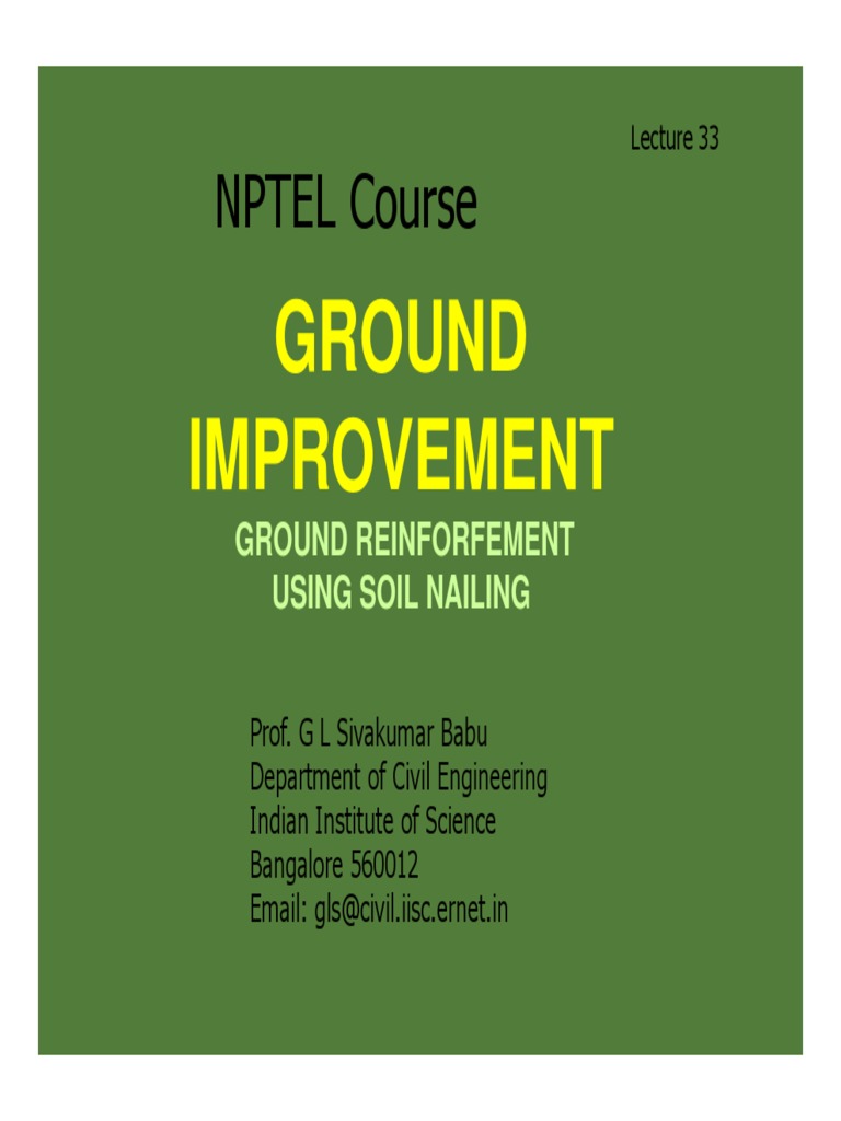 NPTEL Course Ground Improvement PDF Strength Of Materials Bending