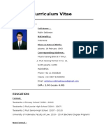 Curriculum Vitae Robin Setiawan Updated