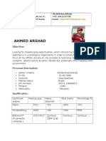 Ahmed Arshad: Objective