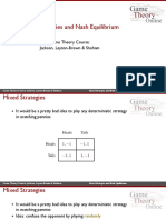 Mixed Strategies and Nash Equilibrium: Game Theory Course: Jackson, Leyton-Brown & Shoham