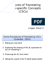 Procedures of Translating Culture-Specific Concepts (CSCS)