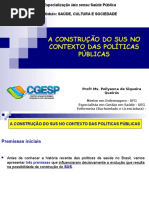 A Construção Do Sus No Contexto Das Políticas Públicas