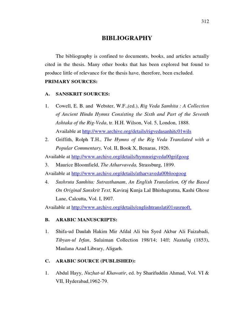 Bibliography: Primary Sources: A. Sanskrit Sources | PDF | Medicine ...