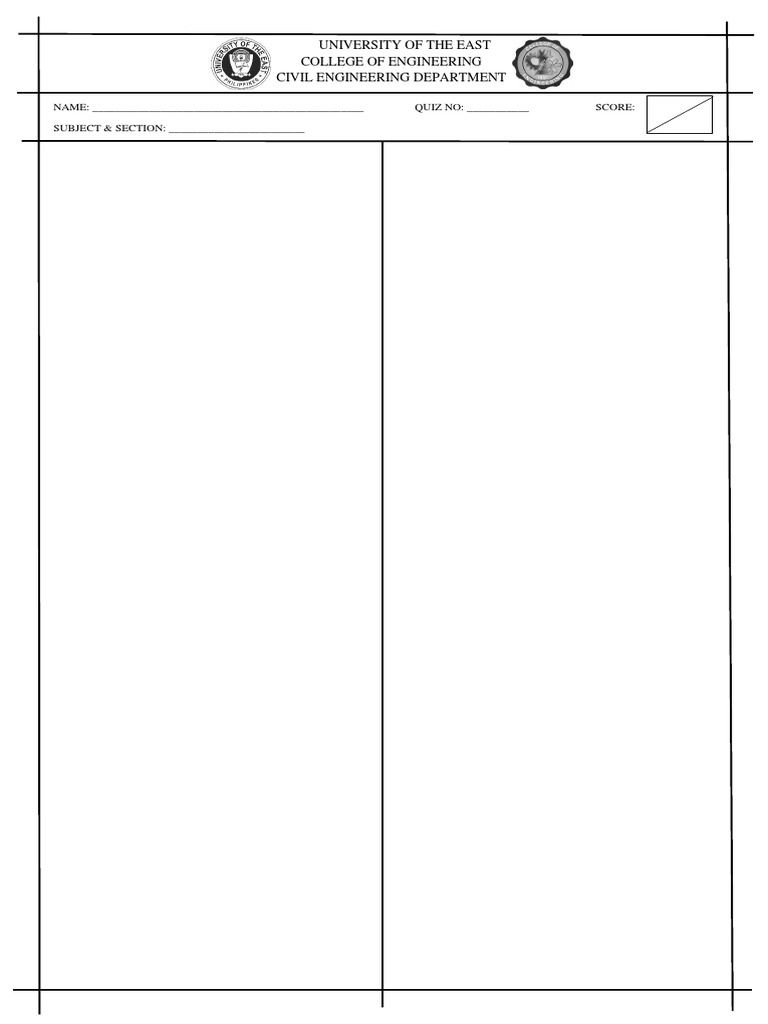 Civil Engineering Quiz Template | PDF | Technology & Engineering