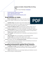 (Public Health) Drug Menace in India, National Policy For Drug Demand Reduction 2014