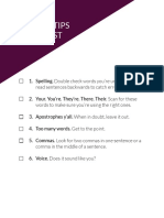 Editing Tips Checklist