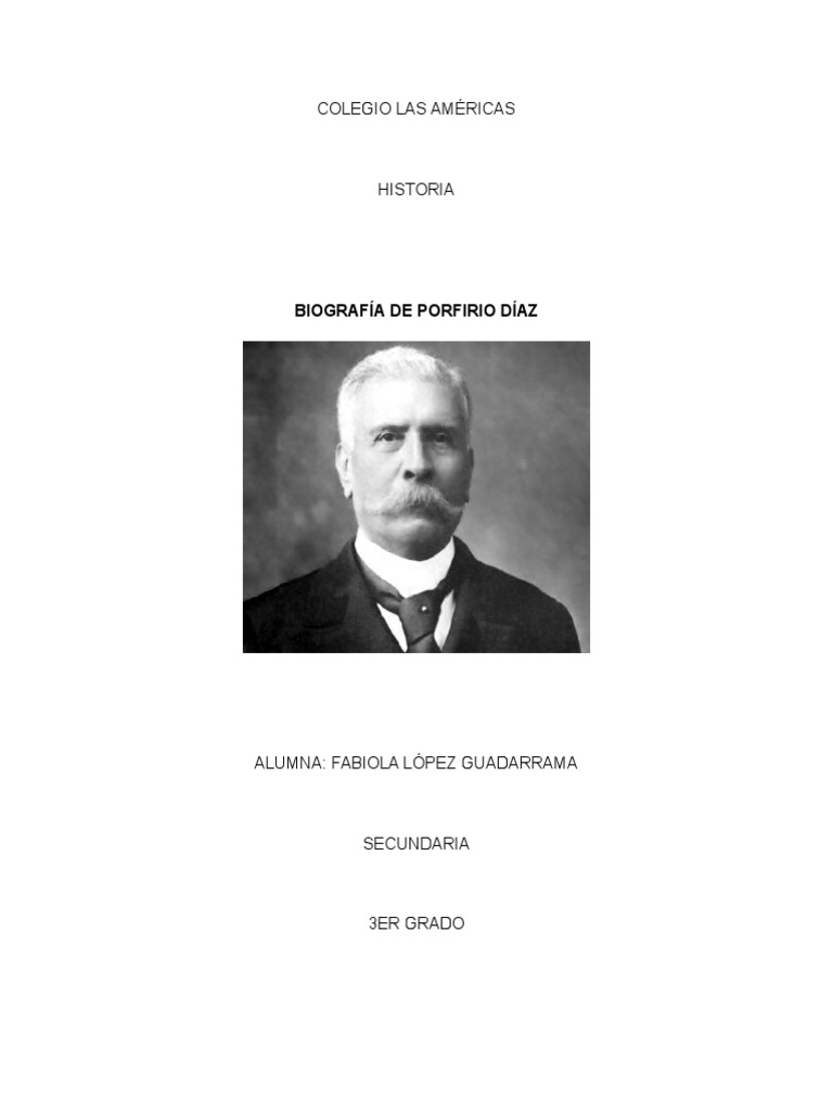 Biografía de Porfirio Diaz México Gobierno