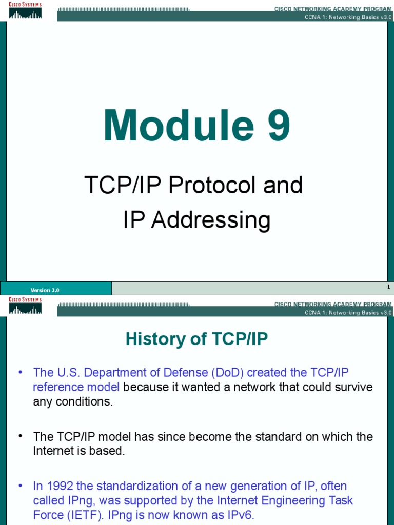 TCP Ip Protocol and Ip Addressing | PDF | Internet Protocols | Internet ...