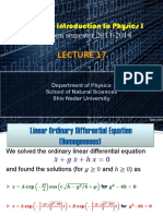 PHY 101 - Introduction To Physics I: Monsoon Semester 2013-2014