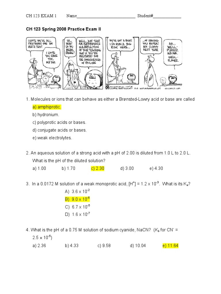 Practice Exam 2 - Solutions | PDF | Science & Mathematics