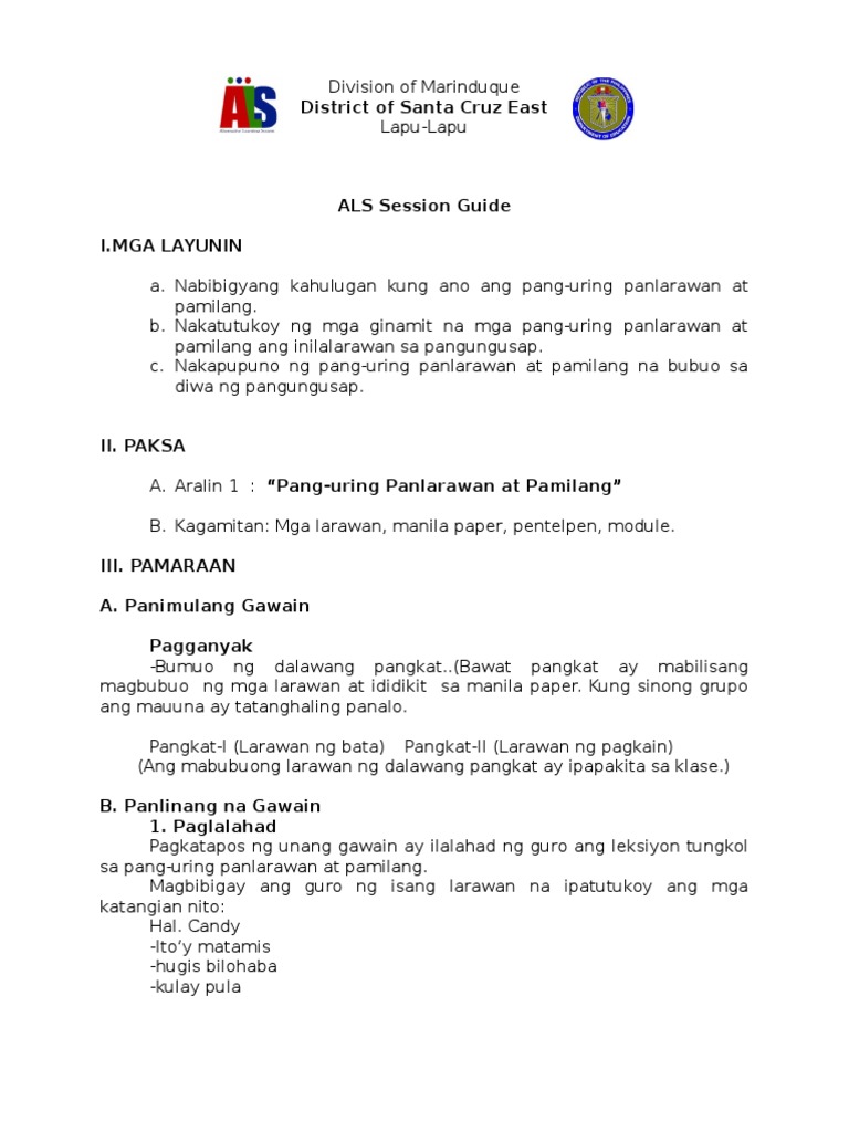 Session Guide Pang-Uri | PDF