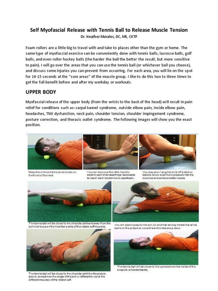 Self Myofascial Release With Tennis Ball To Release Muscle Tension PDF