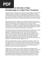 BetzDearborn Introduces Major Breakthrough in Cooling Water Treatment