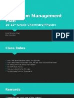 Classroom Management Plan