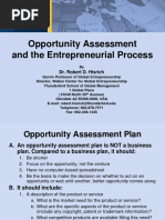 Opportunity Assessment and The Entrepreneurial Process