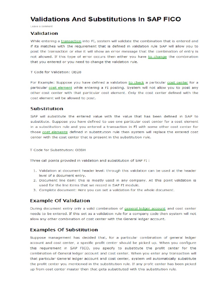 Validation And Substitution In SAP FICO pdf
