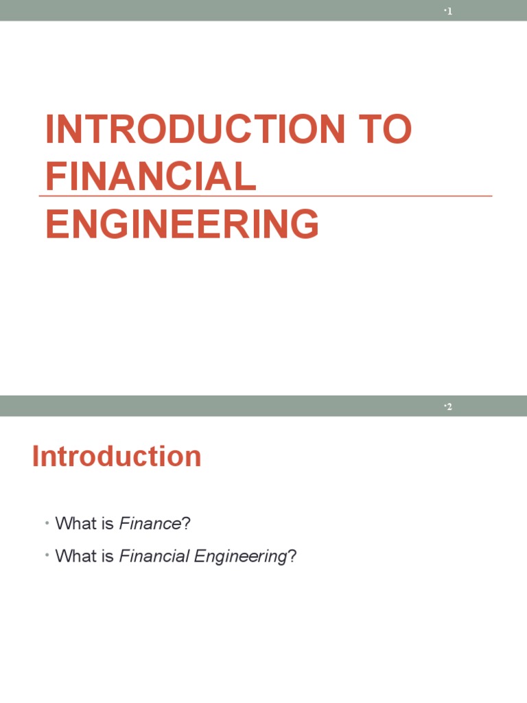 Introduction to Financial Engineering | PDF
