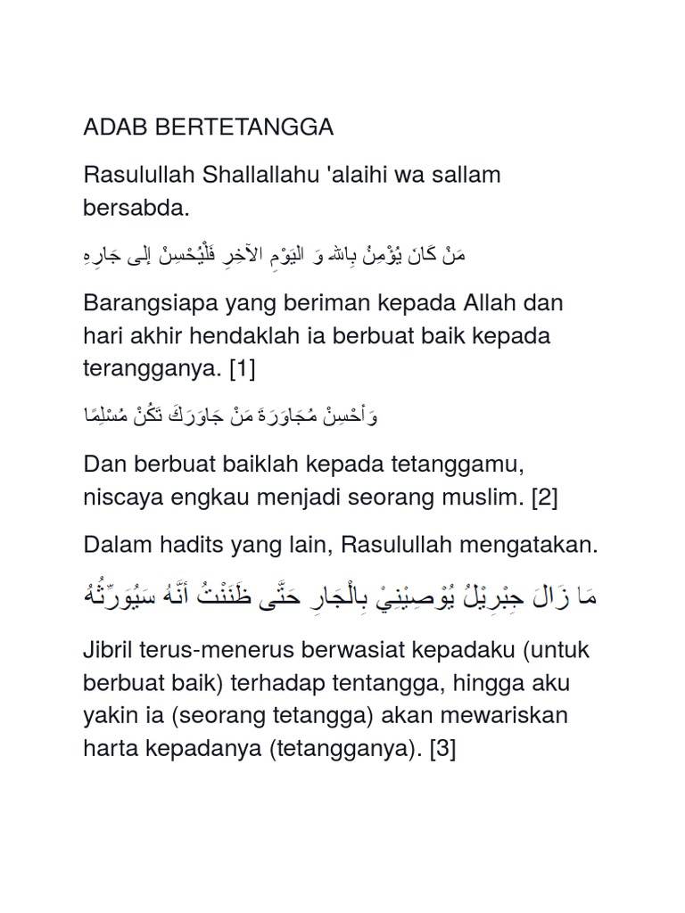 Adab Bertetangga Kultum