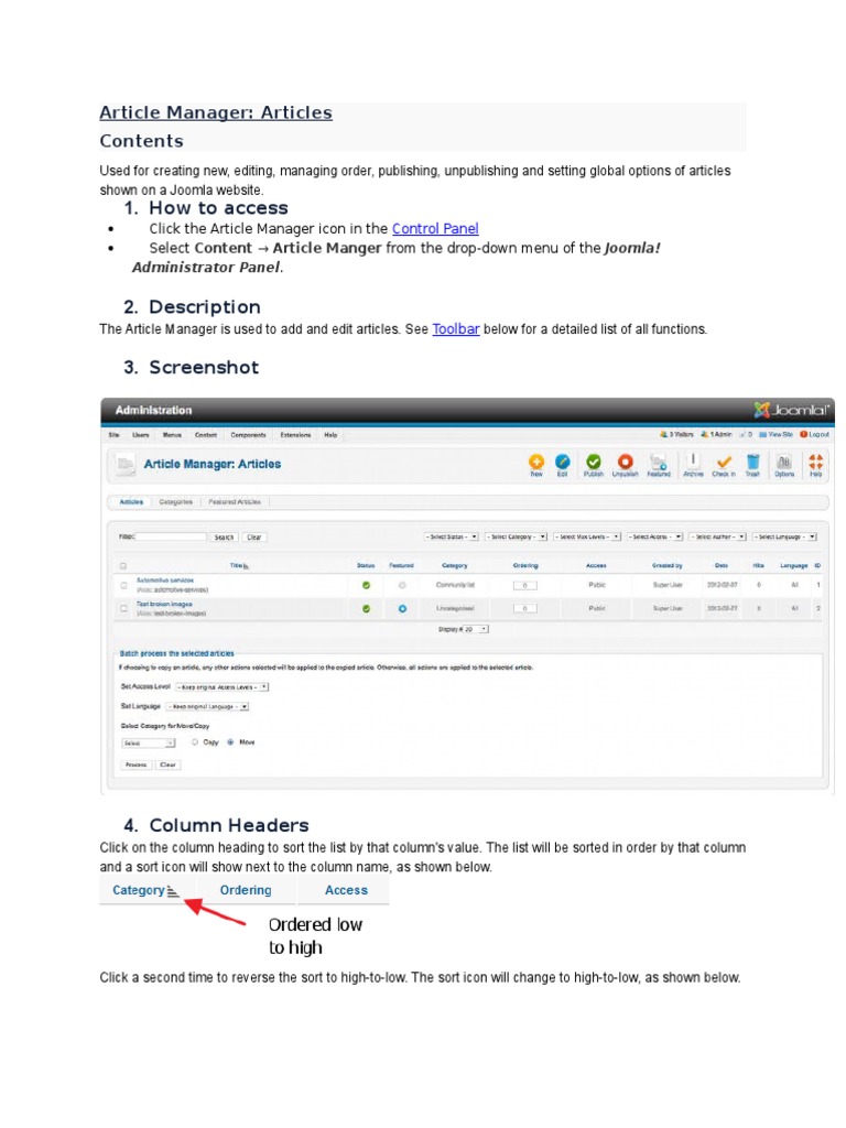 Joomla Article Manager | PDF | Business | Finance & Money Management