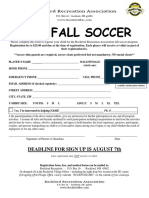 2016 Fall Soccer Registration Form