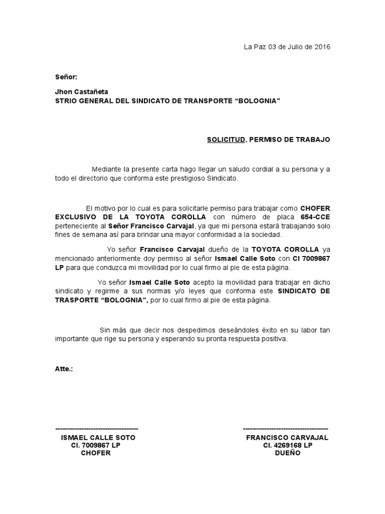 SolicitUD DE TRABAJO