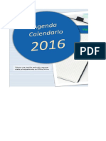 Agenda Calendario 2016 Sin Macros ClasesExcel