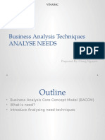 Business Analysis Techniques Analyse Needs: Vinabac