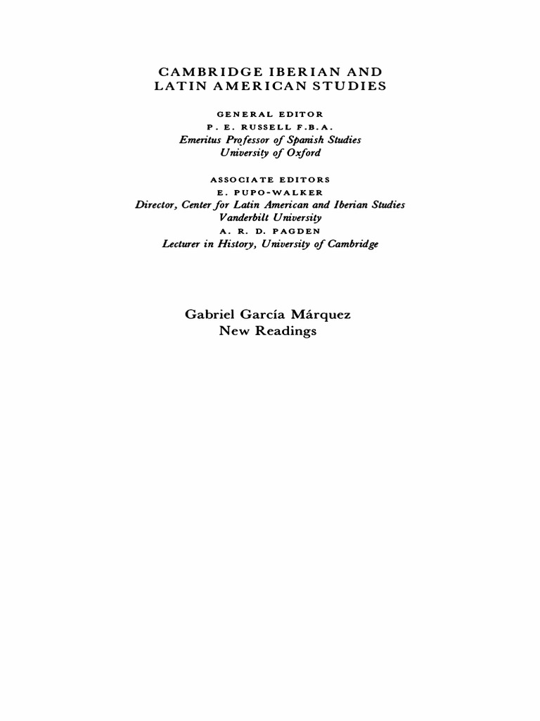 Gabriel Garcia Marquez New Readings Bernard Mcguirk Richard Cardwel Cambridge University Press 1987 Gabriel Garcia Marquez Jacques Derrida