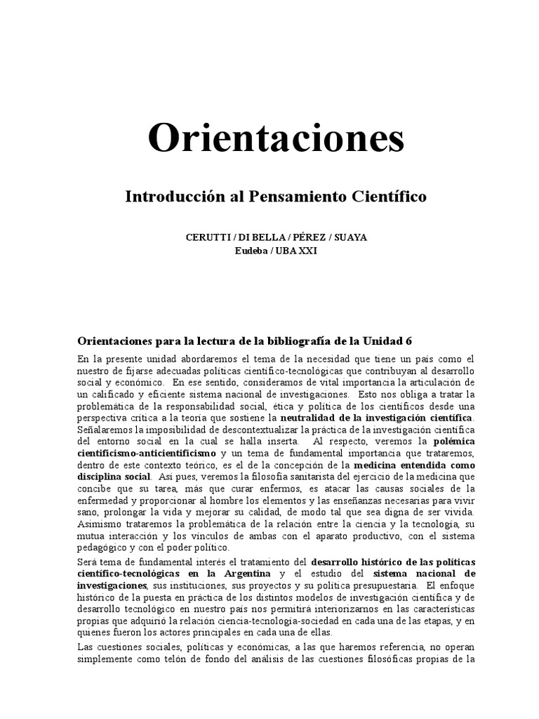 Cerutti, M - Orientaciones - Introducción al Pensamiento 