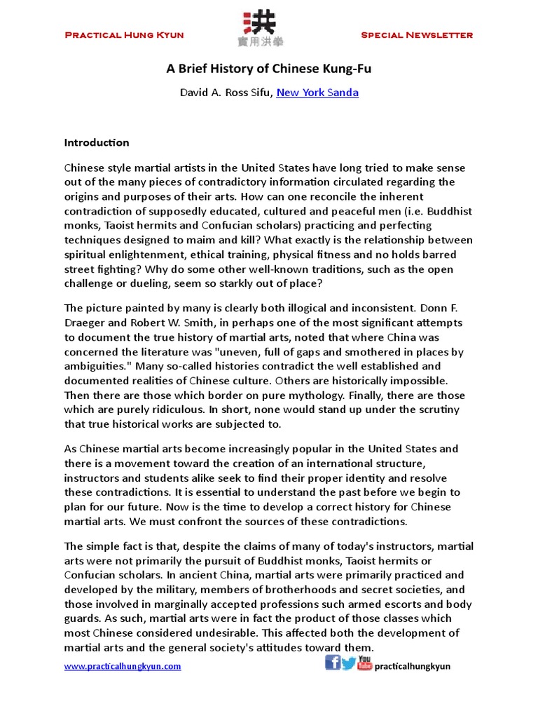 History of Chinese Martial Arts | PDF | Chinese Martial Arts ...