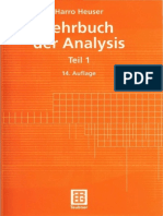 Harro Heuser - Lehrbuch Der Analysis. Teil 1
