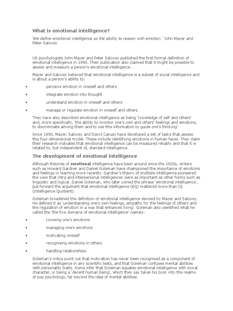Understanding Emotional Intelligence Basics | PDF | Learning Styles ...