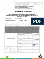 Cronograma Actividades Sg Sst