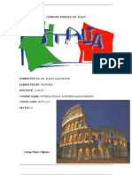 Company Profile On: Italy