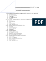 Exercício de Empreendedorismo - Criatividade Respostas