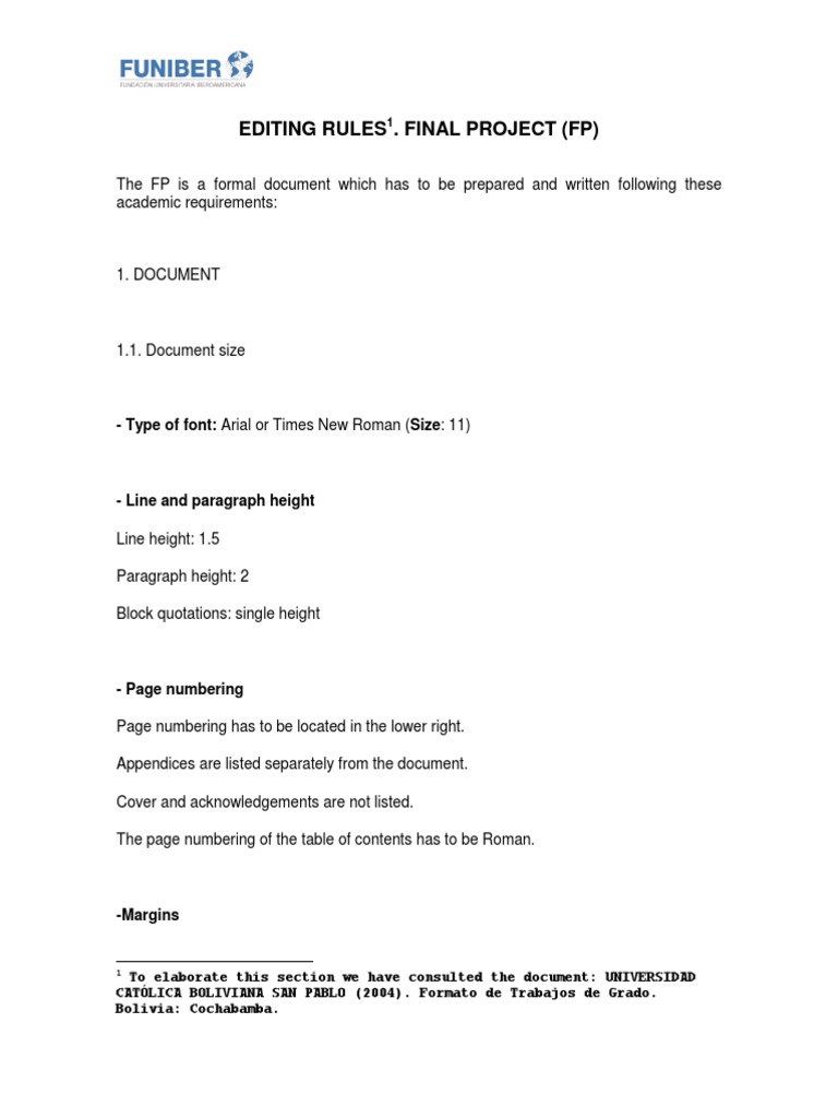 Final Project Editing Guidelines | PDF | Letter Case | Plagiarism
