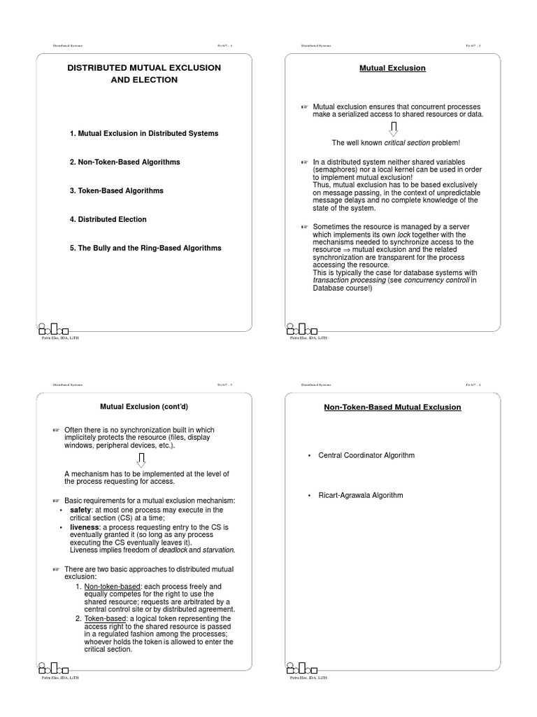 Distributed Mutual Exclusion Algorithms | PDF | Distributed Computing ...