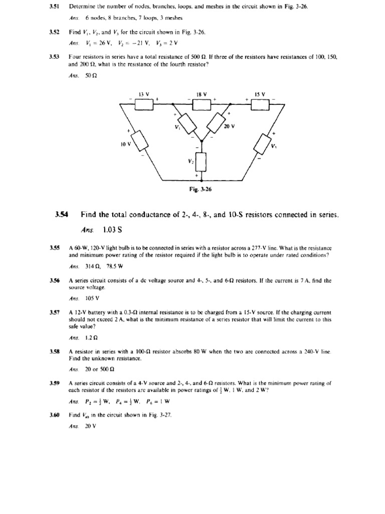 Basic Electrical Engineering Problems | PDF | Engineering | Science And ...