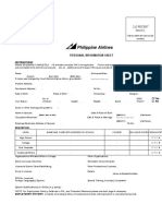 Philippine Airlines Personal Information Sheet