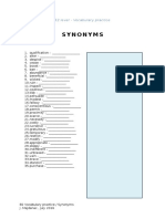 B2 level vocabulary synonyms practice