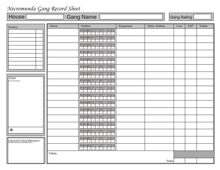 Necromunda Alt Gang Roster | PDF