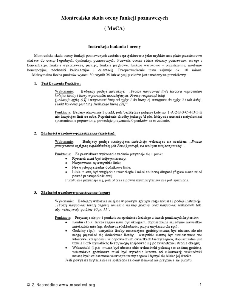 Moca Version 8.1 Instructions