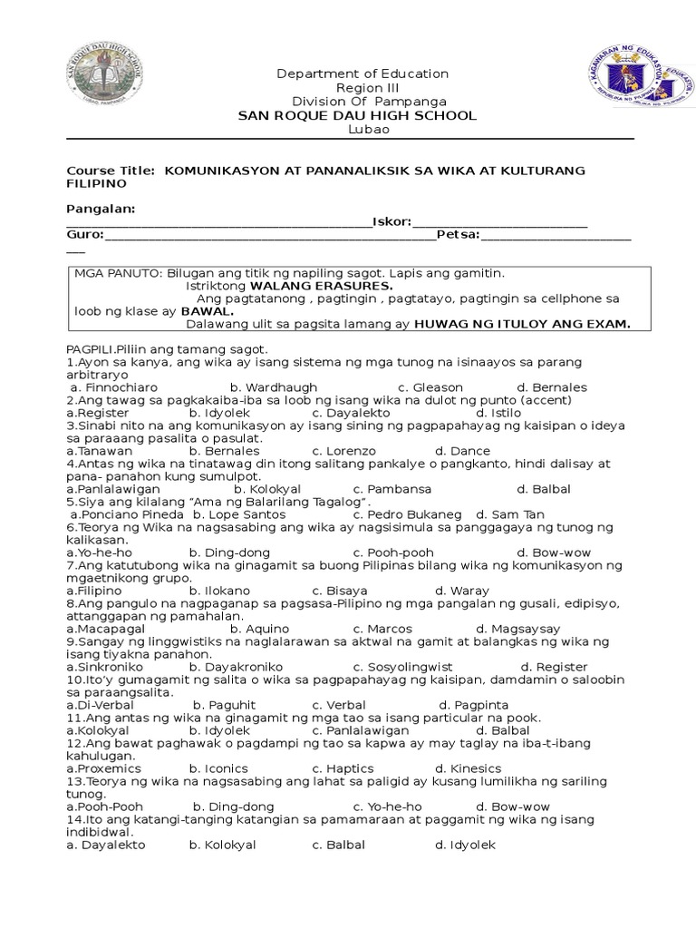 Wikang filipino essay image