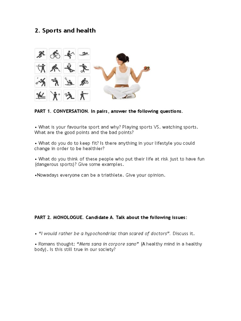 Sports, Health, and Lifestyle Discussion | PDF
