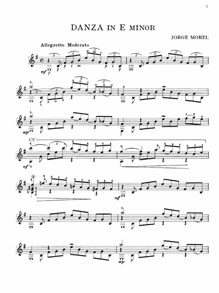 Morel Danza in E Minor PDF