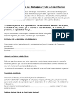 Glosas para El Acto Del Día Del Trabajador y de La Constitución Nacional